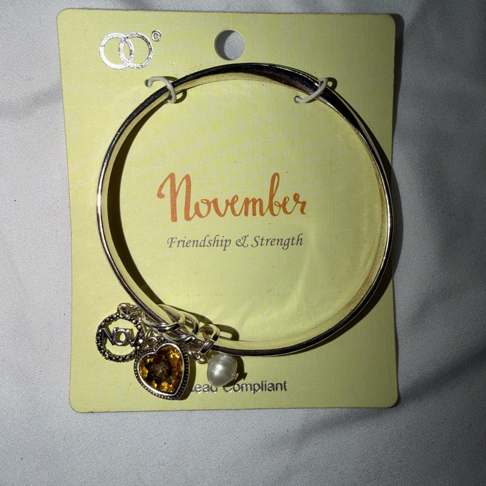Silver Charm Bracelet with Heart and Pearl